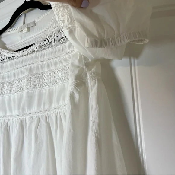 Anthropologie Eri + Ali White Blouse Peasant Long Sleeve Size Small Cotton - Picture 3 of 7